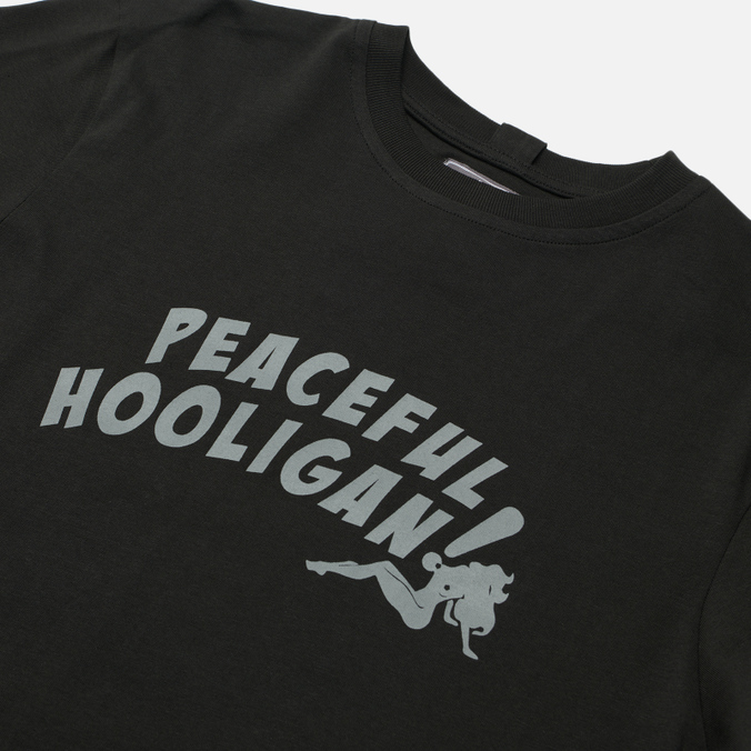 Мужская футболка Peaceful Hooligan, цвет чёрный, размер XL PHAW21PRTTEE02-BLK Badabing - фото 2