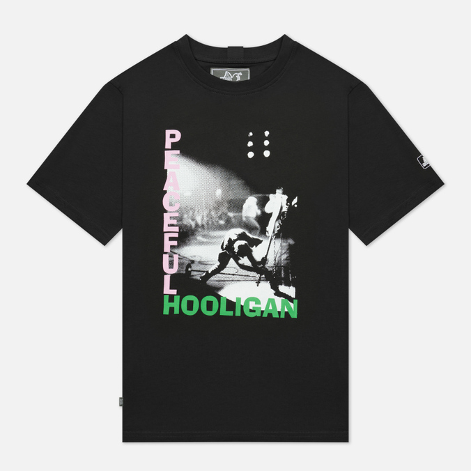 Мужская футболка Peaceful Hooligan, цвет чёрный, размер S