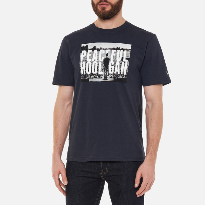Мужская футболка Peaceful Hooligan, цвет синий, размер S PHAW21PRTTEE09-NVY Ninetyfive - фото 3
