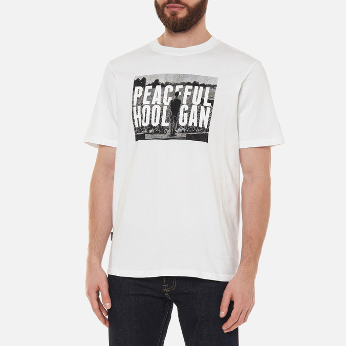 Мужская футболка Peaceful Hooligan, цвет белый, размер XXL PHAW21PRTTEE09-WHT Ninetyfive - фото 3