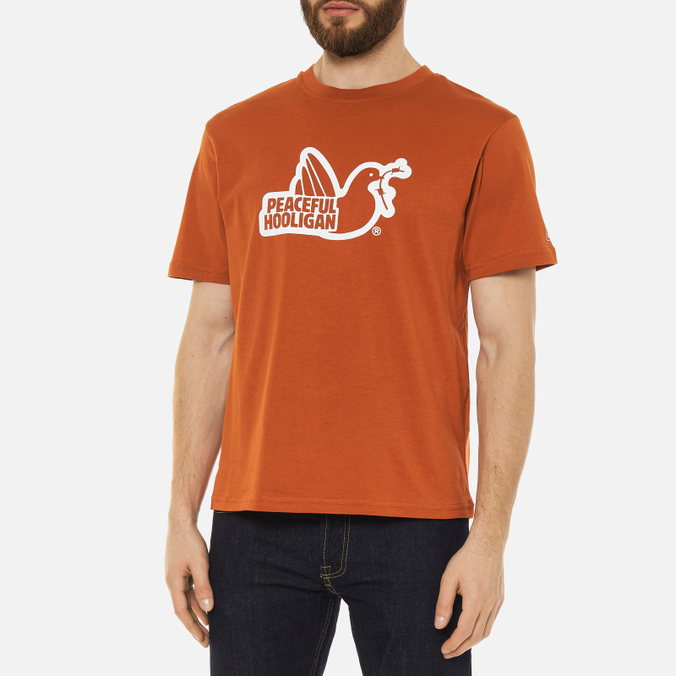 Мужская футболка Peaceful Hooligan, цвет оранжевый, размер XXL PHAW21PRTTEE10-BOM Outline Dove - фото 4