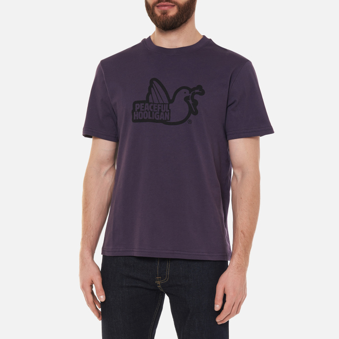 Мужская футболка Peaceful Hooligan, цвет фиолетовый, размер L PHAW21PRTTEE10-NST Outline Dove - фото 4