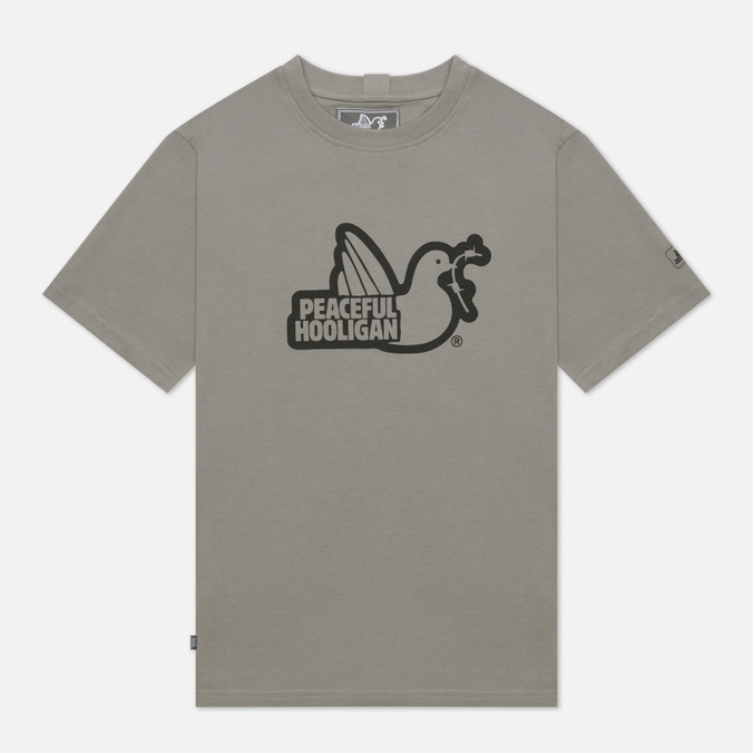 Мужская футболка Peaceful Hooligan, цвет серый, размер L PHAW21PRTTEE10-PWT Outline Dove - фото 1