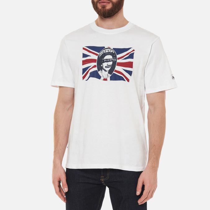 Мужская футболка Peaceful Hooligan, цвет белый, размер L PHAW21PRTTEE11-WHT Queen - фото 3