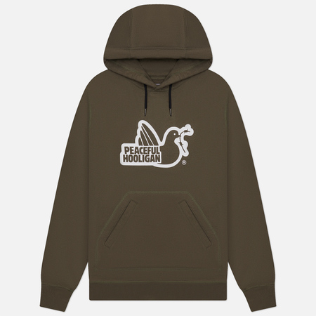 Мужская толстовка Peaceful Hooligan Outline Dove Hoodie, цвет оливковый, размер XXXL оливкового цвета