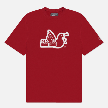 Мужская футболка Peaceful Hooligan Outline Dove, цвет красный, размер XL