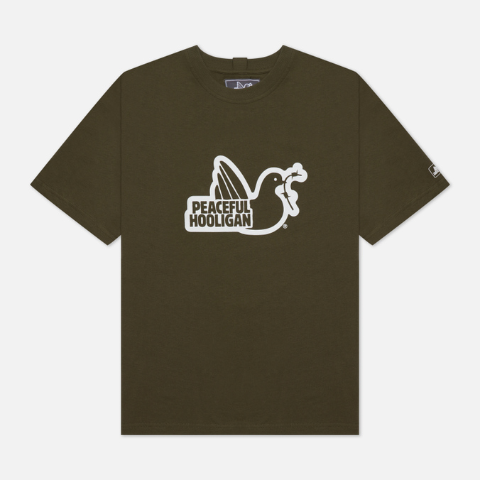 Мужская футболка Peaceful Hooligan, цвет оливковый, размер L