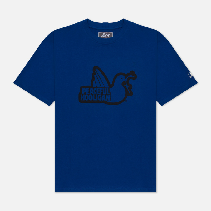 Мужская футболка Peaceful Hooligan, цвет синий, размер S PHS22TEEPRT91-QTZ Outline Dove - фото 1