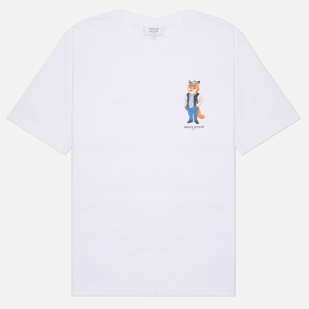 Мужская футболка Maison Kitsune Dressed Fox Oversize, цвет белый, размер S