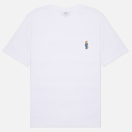 Мужская футболка Maison Kitsune Dressed Fox Comfort, цвет белый, размер S