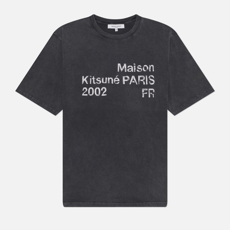 Мужская футболка Maison Kitsune 2002 Faded Comfort, цвет чёрный, размер L