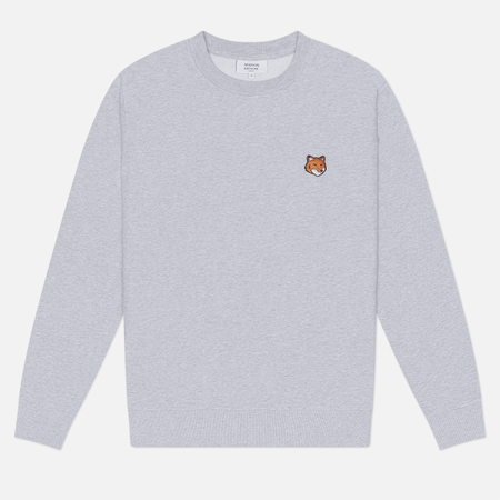Мужская толстовка Maison Kitsune Fox Head Regular, цвет серый, размер M
