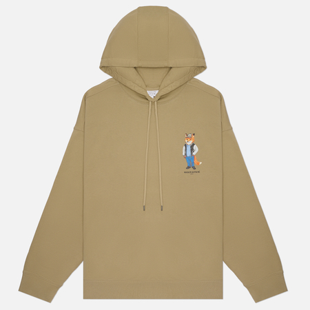 Мужская толстовка Maison Kitsune Dressed Fox Oversize Hoodie, цвет бежевый, размер M