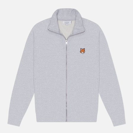 Мужская толстовка Maison Kitsune Fox Head Zipped Regular, цвет серый, размер XL