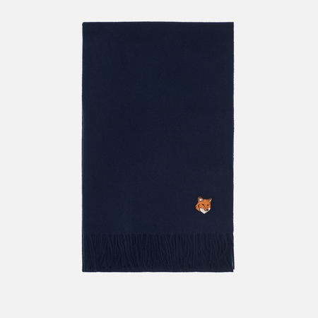 Шарф Maison Kitsune Fox Head, цвет синий