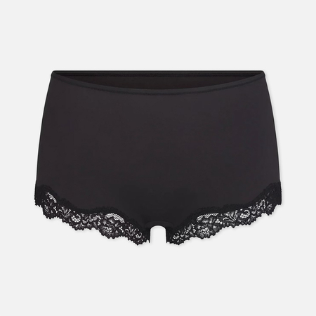 Женские трусы SKIMS Fits Everybody Lace Boyshorts, цвет чёрный