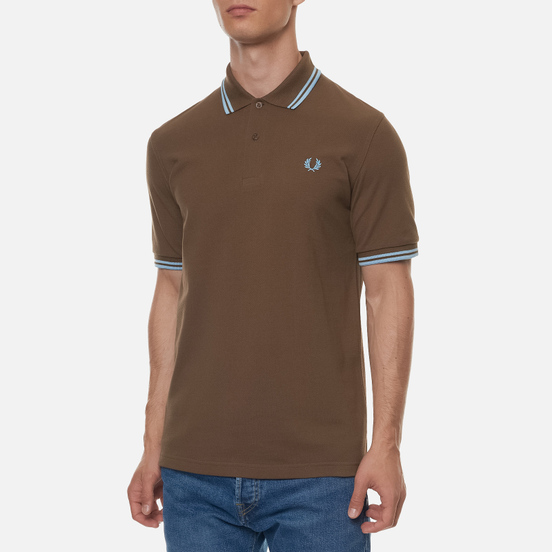 Мужское поло Fred Perry M12 Chocolate/Ice/Ice