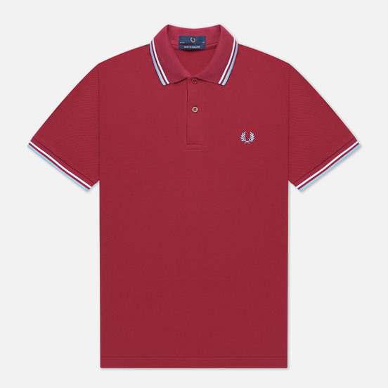 Мужское поло Fred Perry M12 Maroon/White/Ice