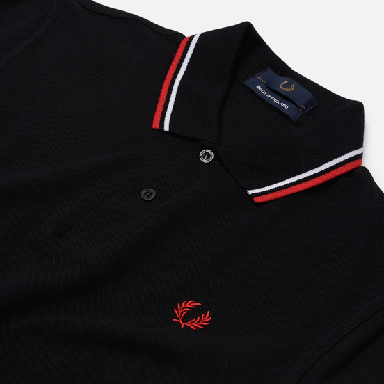 Мужское поло Fred Perry M12 Black/White/Bright Red