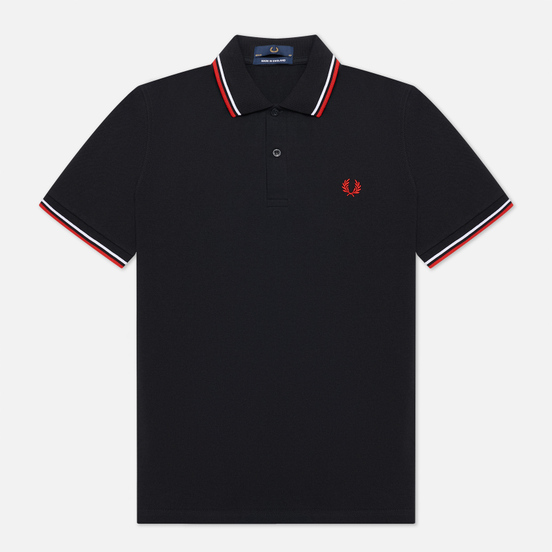 Мужское поло Fred Perry M12 Black/White/Bright Red