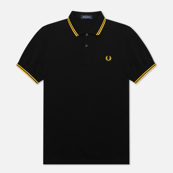 Мужское поло Fred Perry M3600 Twin Tipped Black/Bright Yellow/Bright Yellow