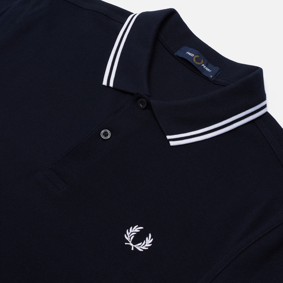 Мужское поло Fred Perry M3600 Twin Tipped Navy/White