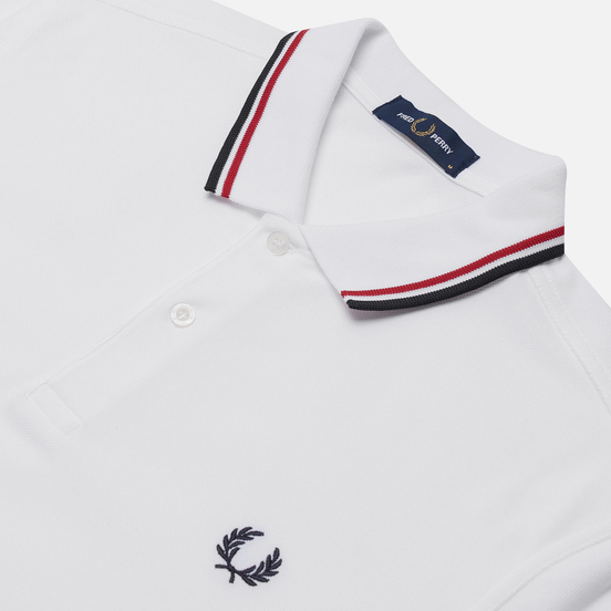 Мужское поло Fred Perry M3600 Twin Tipped White/Bright Red/Navy