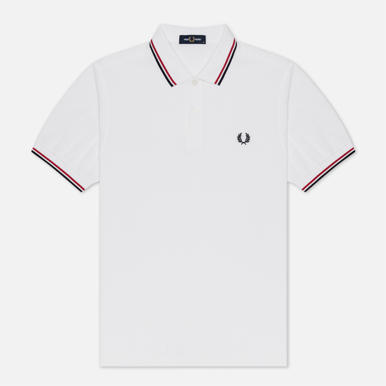 Мужское поло Fred Perry M3600 Twin Tipped White/Bright Red/Navy