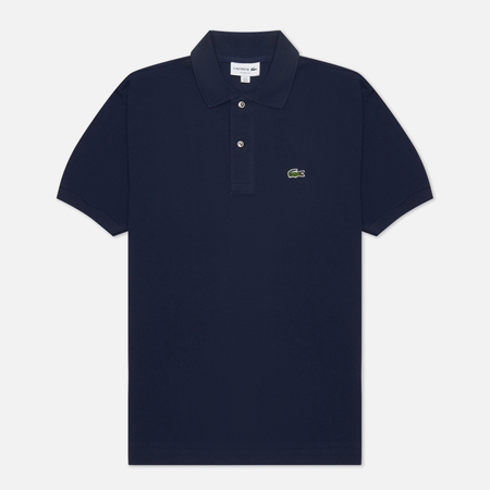 фото Мужское поло lacoste l.12.12 classic fit, цвет синий, размер s