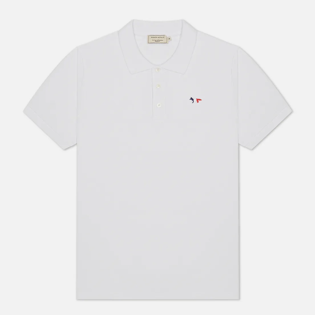 Maison Kitsune Мужское поло Tricolor Fox Patch