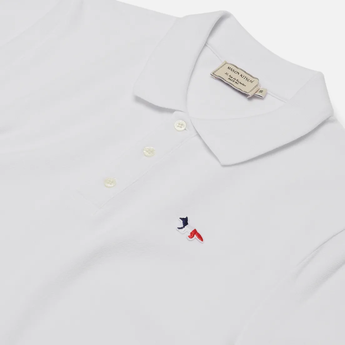 Maison Kitsune Мужское поло Tricolor Fox Patch