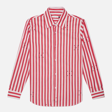 Мужская рубашка Pop Trading Company Logos Stripe, цвет красный, размер M