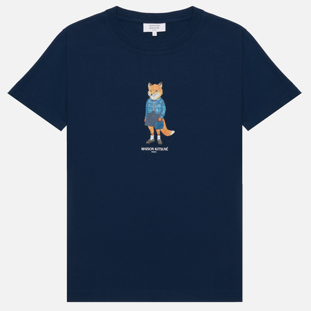 Женская футболка Maison Kitsune Dressed Fox Regular, цвет синий, размер L