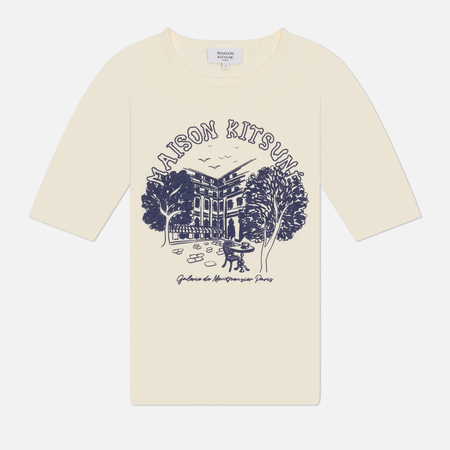 Женская футболка Maison Kitsune Galerie De Montpensier Fitted, цвет бежевый, размер L