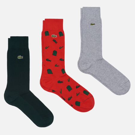 Комплект носков Lacoste Live 3-Pack Print High, цвет комбинированный, размер 41-46 EU