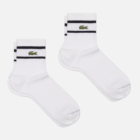 Комплект носков Lacoste 2-Pack Striped, цвет белый, размер 35-38 EU