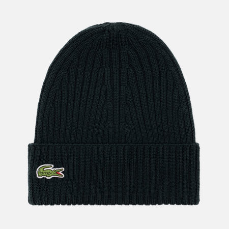 Шапка Lacoste Ribbed Wool Knit, цвет зелёный