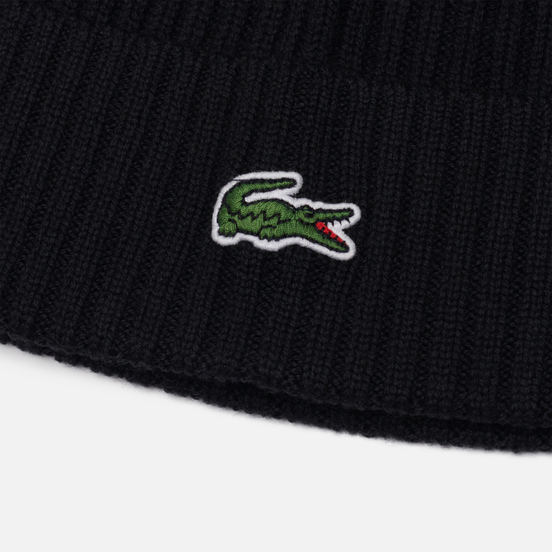 Шапка Lacoste Ribbed Wool Black