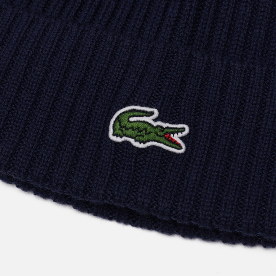 Шапка Lacoste Ribbed Wool Navy Blue