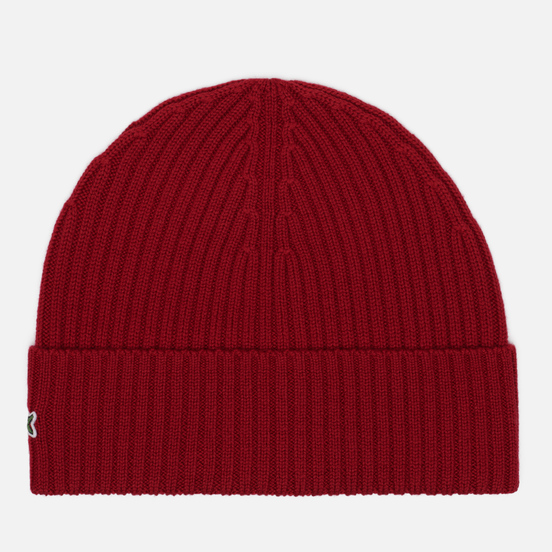 Шапка Lacoste Ribbed Wool Bordeaux