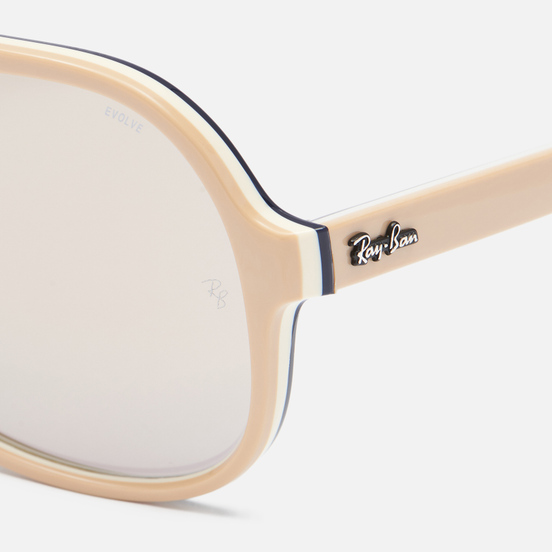 Солнцезащитные очки Ray-Ban Powderhorn Evolve Light Brown Creamy Blue/Photo Dark Grey Mirror Gold