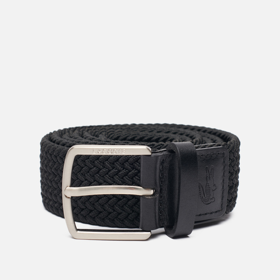 Ремень Lacoste Engraved Buckle Stretch Knitted Black