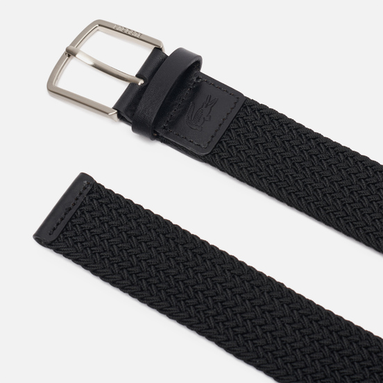 Ремень Lacoste Engraved Buckle Stretch Knitted Black