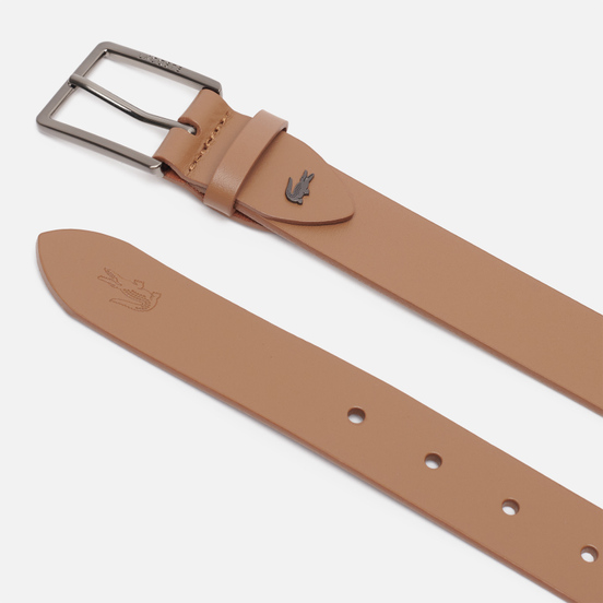 Ремень Lacoste Engraved And Embossed Crocodile Tan Rubber