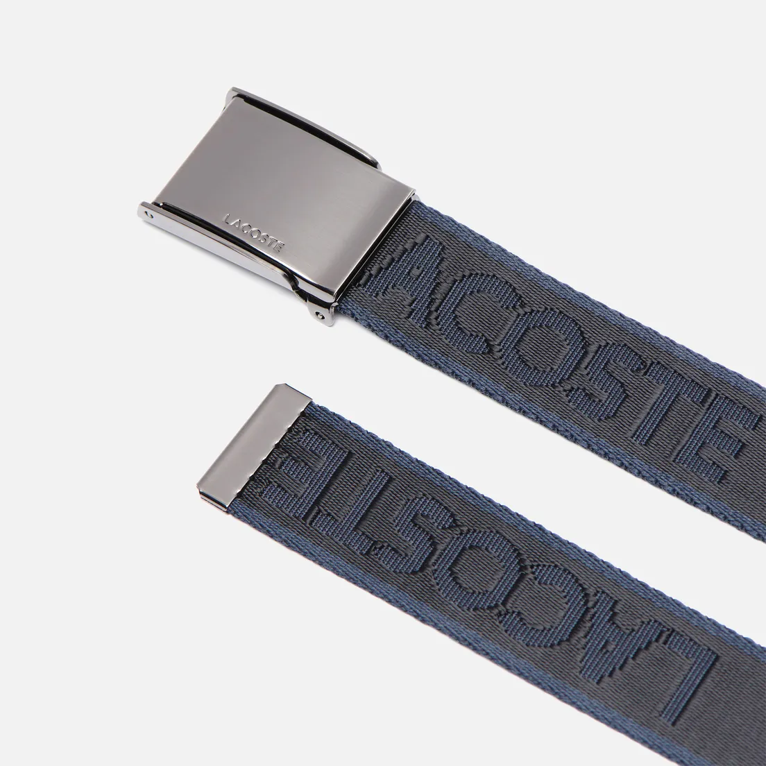 Lacoste Ремень Engraved Plate Buckle Lettered Woven
