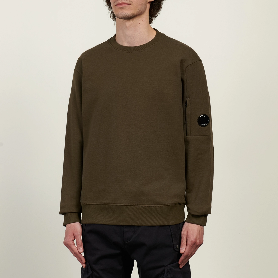 C.P. Company Мужская толстовка Diagonal Raised Fleece Crew Neck Lens Regular