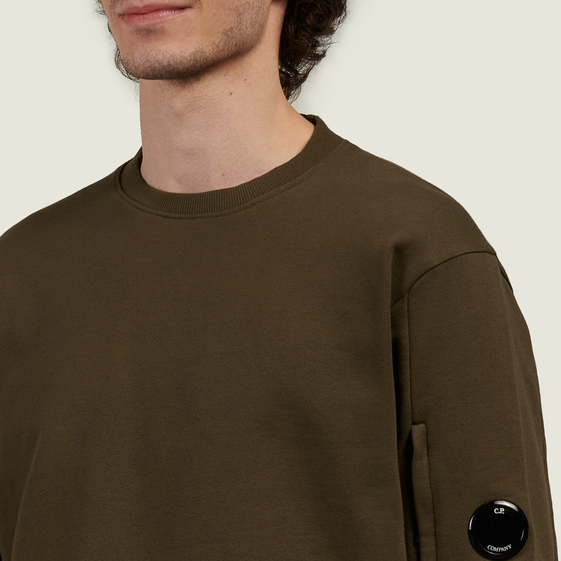 C.P. Company Мужская толстовка Diagonal Raised Fleece Crew Neck Lens Regular