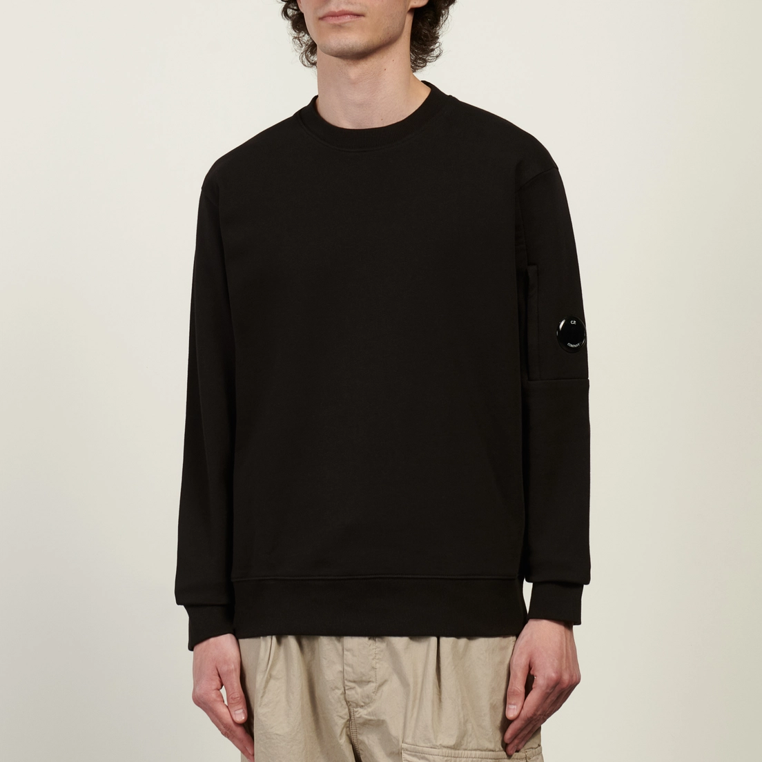 C.P. Company Мужская толстовка Diagonal Raised Fleece Crew Neck Lens Regular