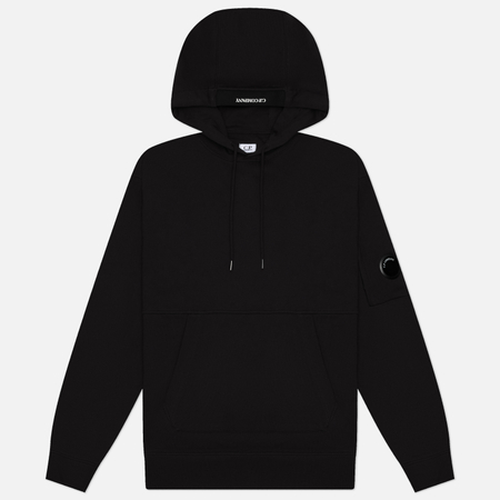 Мужская толстовка C.P. Company Diagonal Raised Fleece Cotton Hoodie, цвет чёрный, размер XXXL