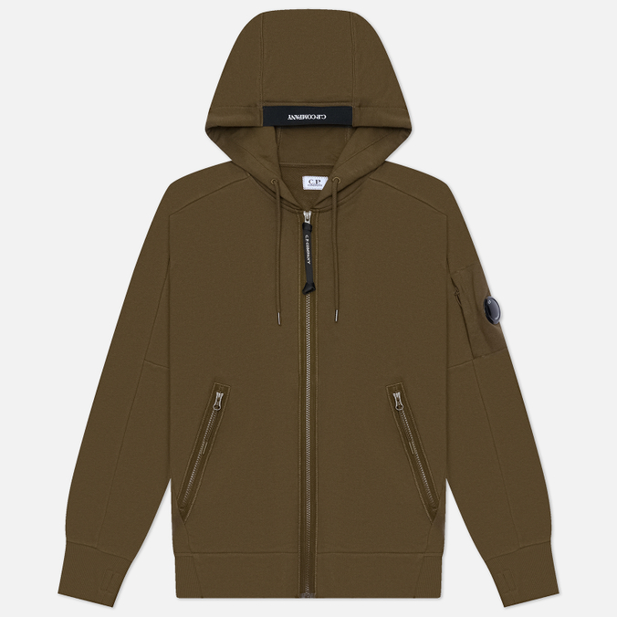 Мужская толстовка C.P. Company Diagonal Raised Fleece Lens Full Zip Hoodie